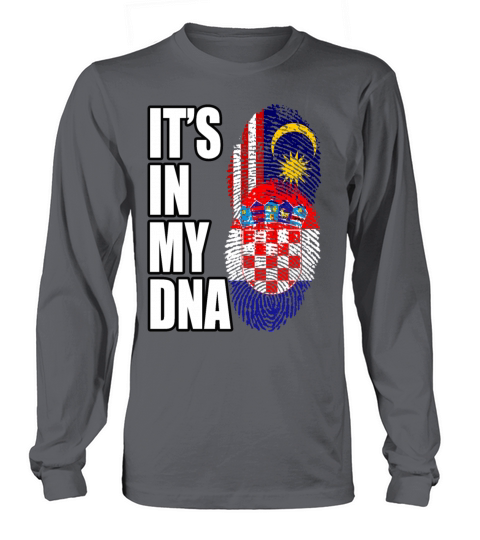 Malaysian And Croatian Mix Heritage DNA Flag Long sleeved Unisex