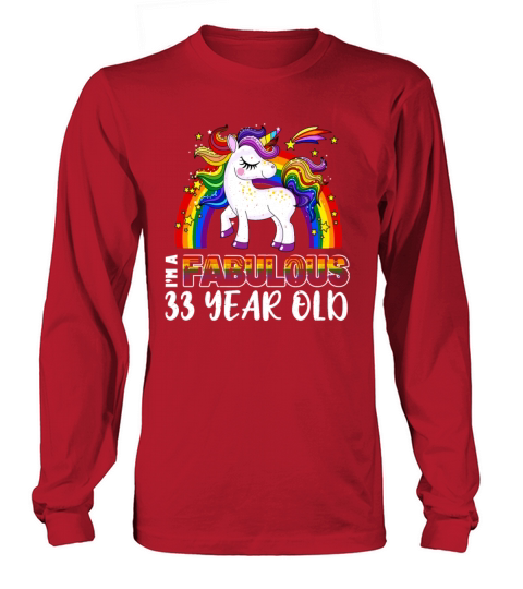 Unicorn Age 33 Years Gay Pride LGBT Pride Month Long sleeved Unisex