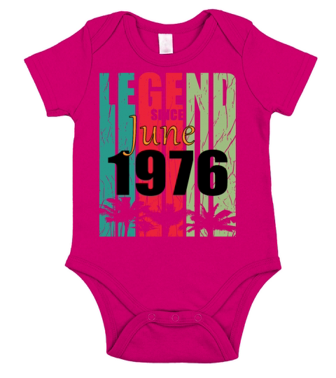1976 vintage born in June gift Short Sleeve Baby One-Piece