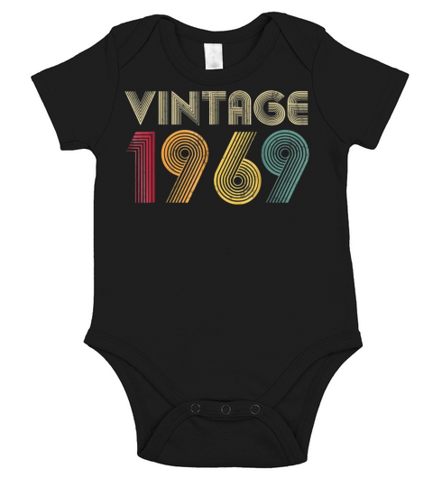 50th Birthday Vintage 1969 Short Sleeve Baby One-Piece