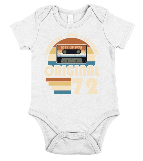 50th birthday vintage 1972 original 1972 Short Sleeve Baby One-Piece