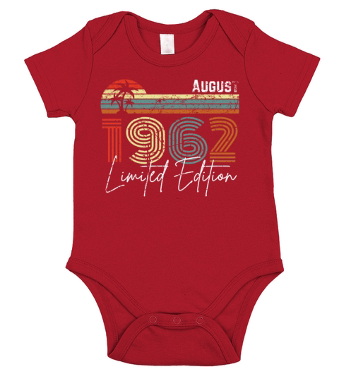 60 Years August 1962 Vintage Limited Edition Short Sleeve Baby One-Piece