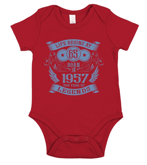 65th Birthday Gifts Vintage 1957 Vintage Short Sleeve Baby One-Piece