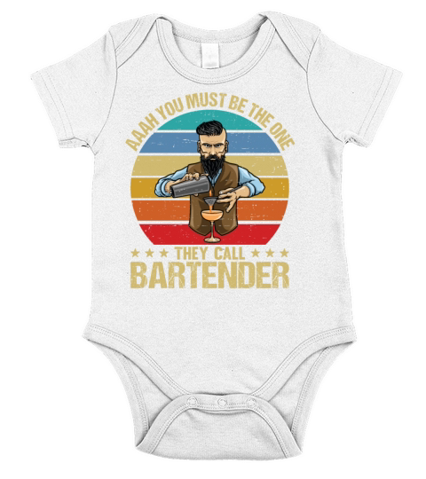 Aaah You Must Be The One They Call Bartender Short Sleeve Baby One-Piece