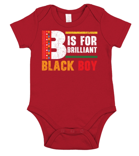 B Is For Brilliant Black Boy Black History Month Short Sleeve Baby One-Piece