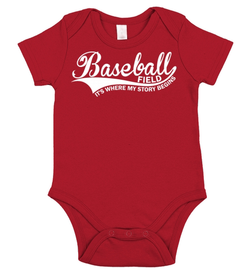 Baseball Field Its where my story begins Short Sleeve Baby One-Piece