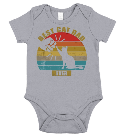 BEST CAT DAD EVER GIFT PAW FIST BUMP Short Sleeve Baby One-Piece