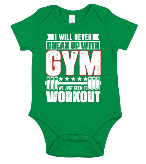 Break up with GYM Funny Workout Fitness Weightlift Short Sleeve Baby One-Piece