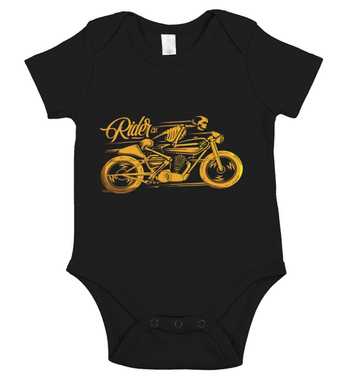 Cafe Racer Tshirt - Ghost Classic Rider - Vintage Motorcycle Short Sleeve Baby One-Piece