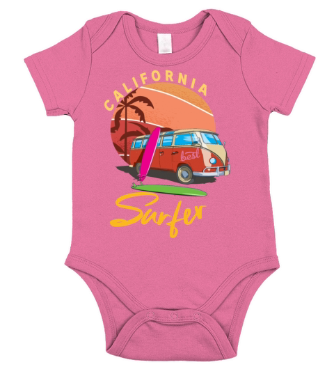 california best surfer funny gift idea Short Sleeve Baby One-Piece