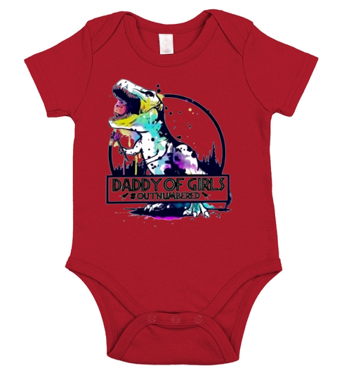 Dinosaur daddy of girls outnumbered Short Sleeve Baby One-Piece
