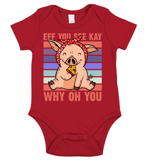 Eff You See Kay Why Oh You Yoga Workout Farm Pigs Short Sleeve Baby One-Piece