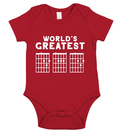 Happy Fathers Day Worlds Greatest Dad Guitar Chord shirt Short Sleeve Baby One-Piece