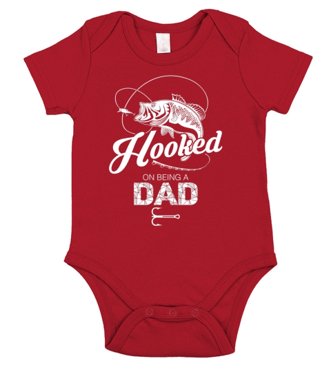 Hooked on being a dad Men fishing Shirts T Shirt for Fisherman Short Sleeve Baby One-Piece