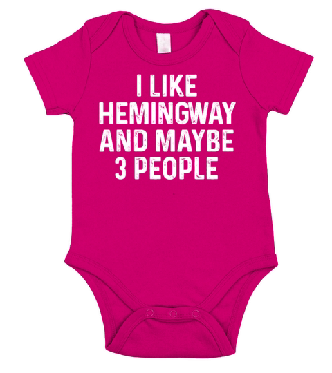I Like Hemingway And Maybe 3 People Funny Cat Short Sleeve Baby One-Piece