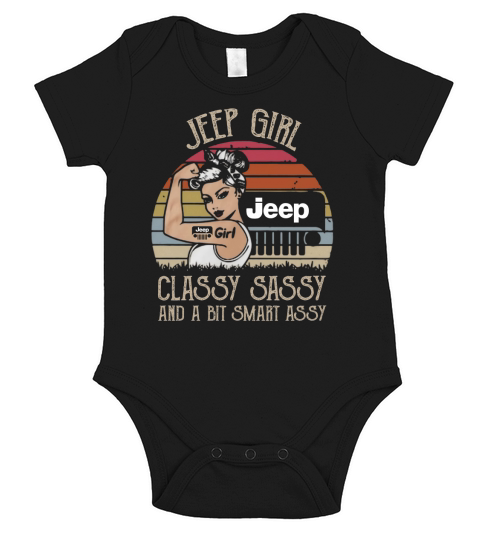 Jeep girl classy sassy and a bit smart assy vintage shirt Short Sleeve Baby One-Piece