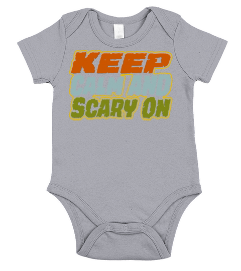 Keep Calm And Scary On Short Sleeve Baby One-Piece