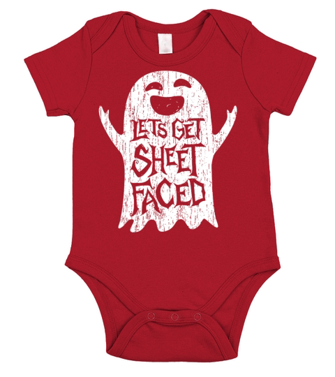 Lets Get Sheet Faced Ghost Short Sleeve Baby One-Piece