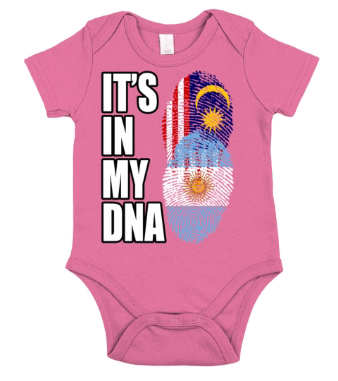 Malaysian And Argentinian Mix Heritage DNA Flag Short Sleeve Baby One-Piece