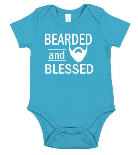 mens bearded and blessed tshirt for men with beard ljy Black Short Sleeve Baby One-Piece
