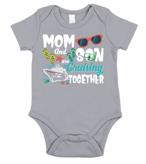 Mom And Son Are Cruising Together Funny Vacation Short Sleeve Baby One-Piece