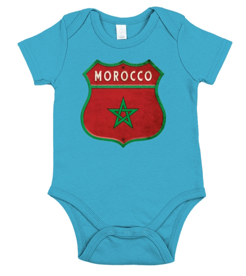 Morocco coat of arms flags design Short Sleeve Baby One-Piece