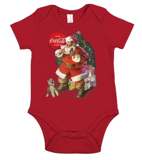 Merry Christmas Nice Coca-Cola Santa Claus Christmas Logo shirt Short Sleeve Baby One-Piece