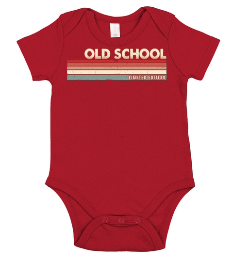 Old School - Funny Retro Vintage Name 80s 90s Short Sleeve Baby One-Piece