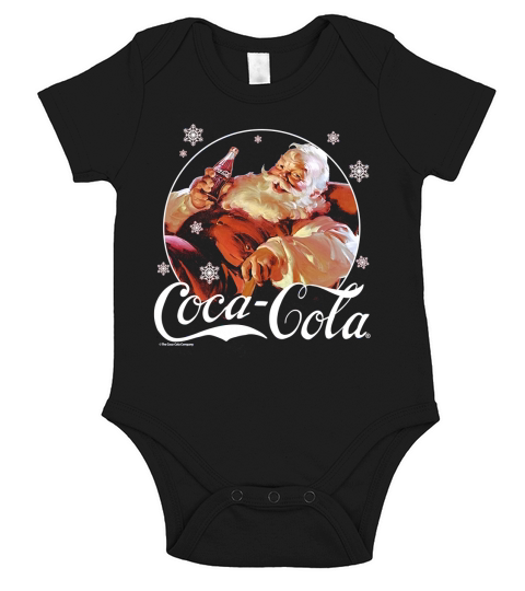 Original Coca-Cola Vintage Relaxing Santa Christmas Graphic sweater Short Sleeve Baby One-Piece