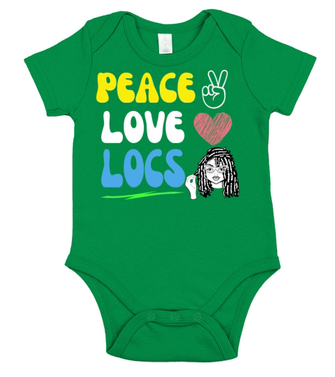 Peace Love and Locs Short Sleeve Baby One-Piece