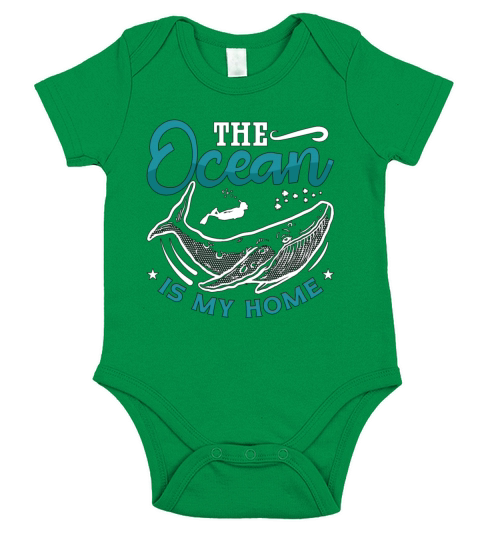 The Ocean Is My Home Freediving Apnoe Freediver Short Sleeve Baby One-Piece