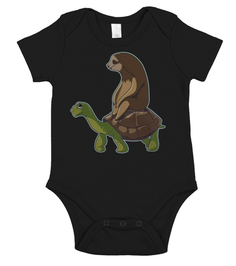 Tortoise Sloth Funny Kids Boys Girls Turtle Shirt Short Sleeve Baby One-Piece