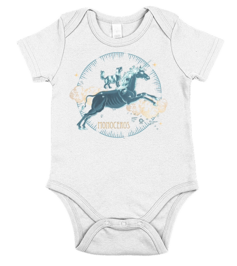Unicorn Constellation Monoceros Short Sleeve Baby One-Piece