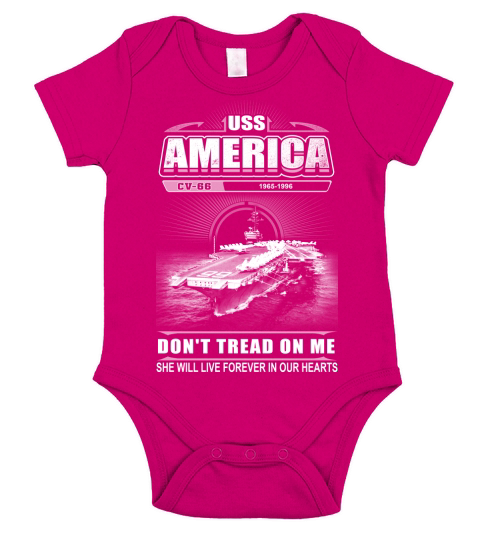 USS America CV 66 She will live in our hearts Short Sleeve Baby One-Piece