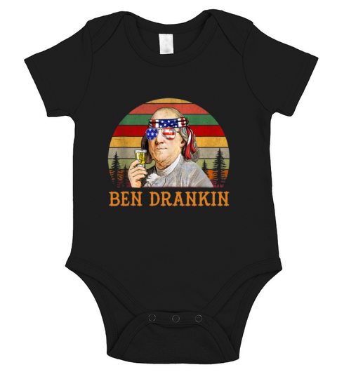 Vintage Ben Drankin Benjamin Franklin Independence Day Short Sleeve Baby One-Piece