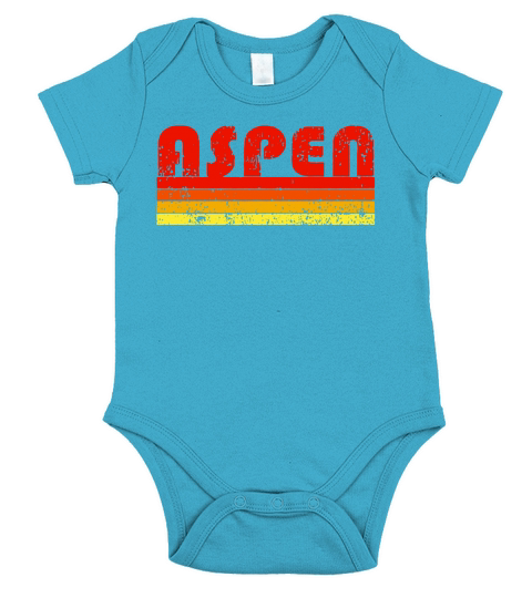 Vintage Retro Aspen Colorado T-Shirt Short Sleeve Baby One-Piece