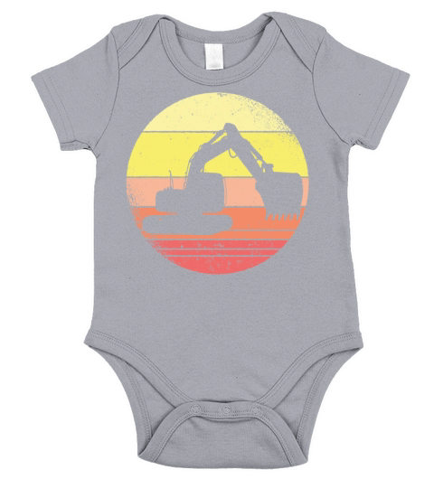 Vintage Retro Excavator Short Sleeve Baby One-Piece