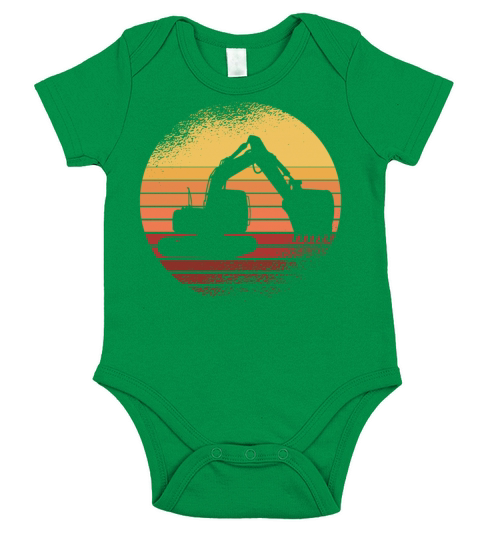 Vintage Retro Excavator Short Sleeve Baby One-Piece