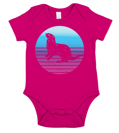 Vintage Retro Otter Lover Short Sleeve Baby One-Piece