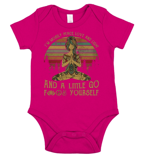 Yoga Girl I’m Mostly Peace Love And Light And A Little Go Fuck Yourself Vintage shirt Short Sleeve Baby One-Piece
