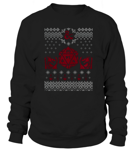 20 Sided Dice D20 Ugly Christmas Sweatshirt Unisex