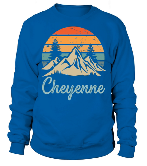 Cheyenne Retro Vintage Mountain Sunset Outdoors Wi Sweatshirt Unisex