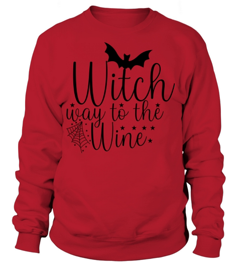 Witch way to the wine shirt Party Halloween Sweatshirt Unisex