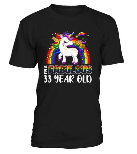 Unicorn Age 33 Years Gay Pride LGBT Pride Month T-Shirt Unisex
