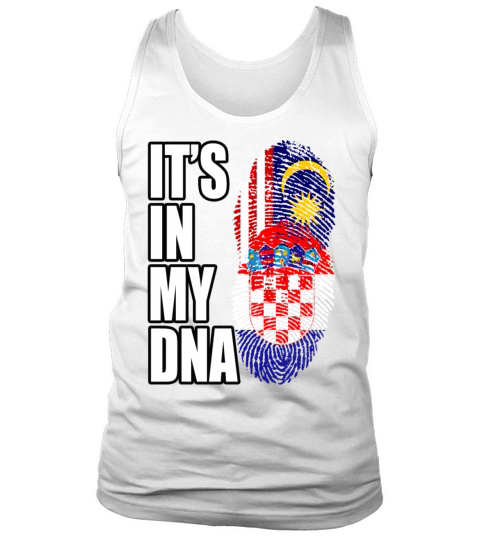 Malaysian And Croatian Mix Heritage DNA Flag Tank Top Unisex