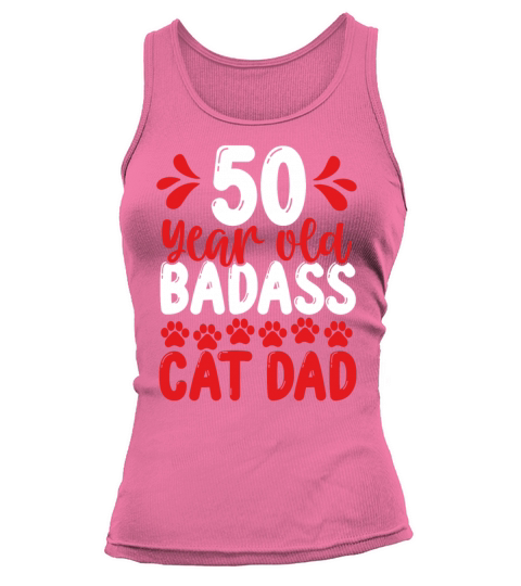 50 Year Old Cat Dad Funny Cat Father 50th Birthday Tank top Woman