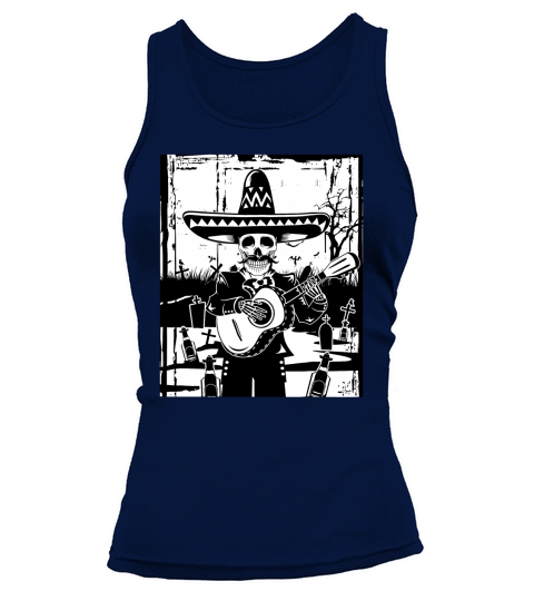 Beautiful Mariachi Skeleton Dia De Los Muertos Tequila shirt Tank top Woman