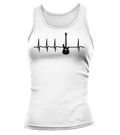 Cool Funny Heartbeat Playing Bass Guitarist Gifts Tank top Woman