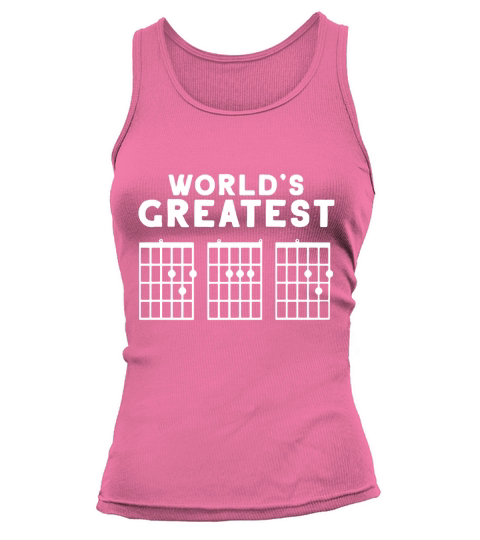 Happy Fathers Day Worlds Greatest Dad Guitar Chord shirt Tank top Woman