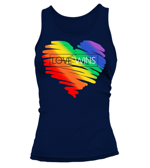 LGBT Rainbow Heart Love Wins Gay Lesbian Trans Bi Tank top Woman